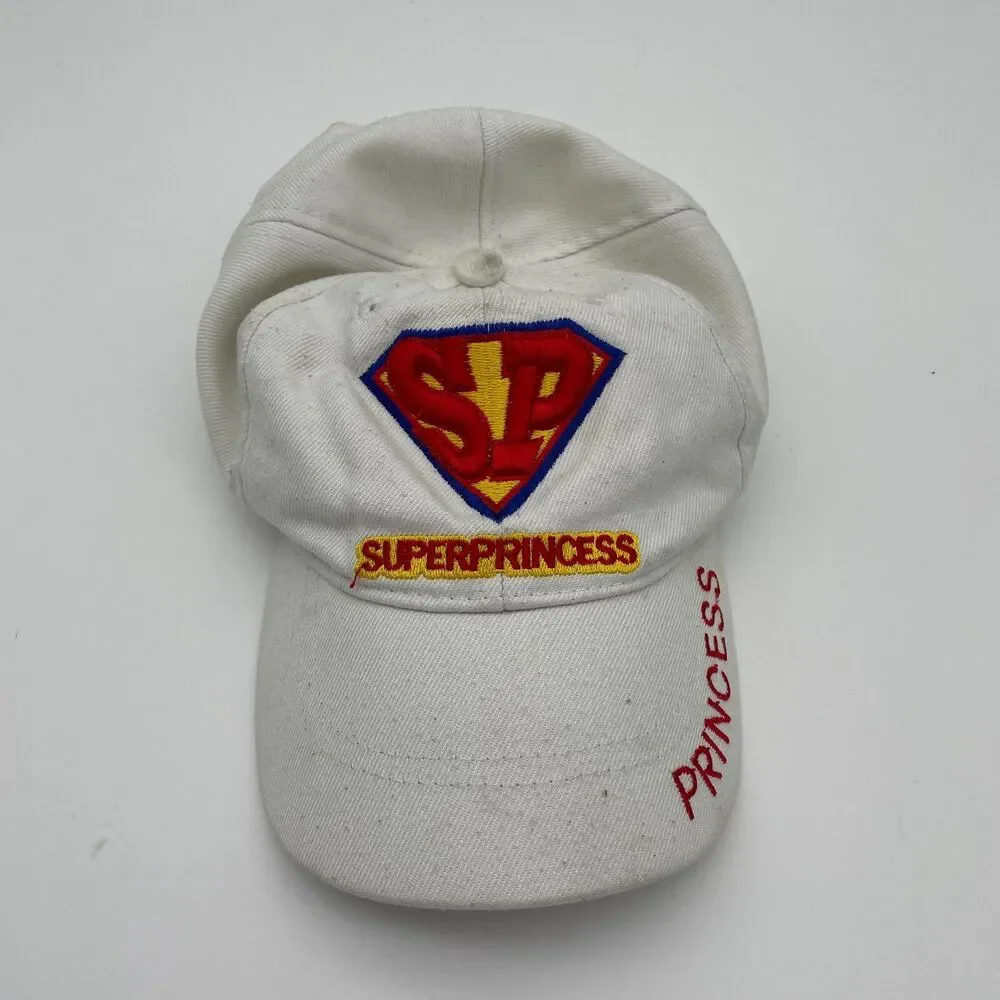Elite Sportswear Baseball Hat Girls Youth One Size White Super Princess Cap Logo